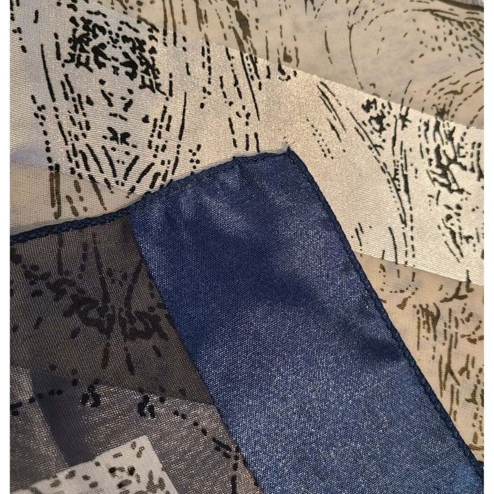 Pablo Picasso Painting of a Woman 39" Square Blue Sheer Silky Scarf Wrap - Picture 9 of 10